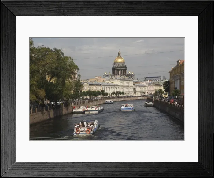 Framed Print : Dome of St. Isaacs Cathedral and canal, St. Petersburg, Russia, Europe Framed Print : Dome of St. Isaacs Cathedral and canal, St. Petersburg, Russia, Europe