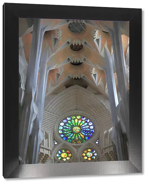 Interior of Sagrada Familia Temple, Barcelona, Catalunya, Spain, Europe