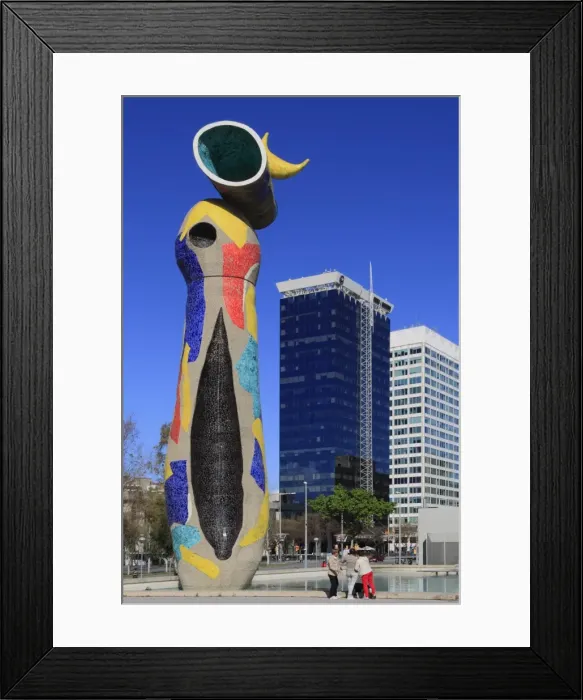 Framed Print : Dona i Ocell (Woman and Bird) sculpture by Joan Miro, Barcelona, Catalunya, Spain, Europe Framed Print : Dona i Ocell (Woman and Bird) sculpture by Joan Miro, Barcelona, Catalunya, Spain, Europe