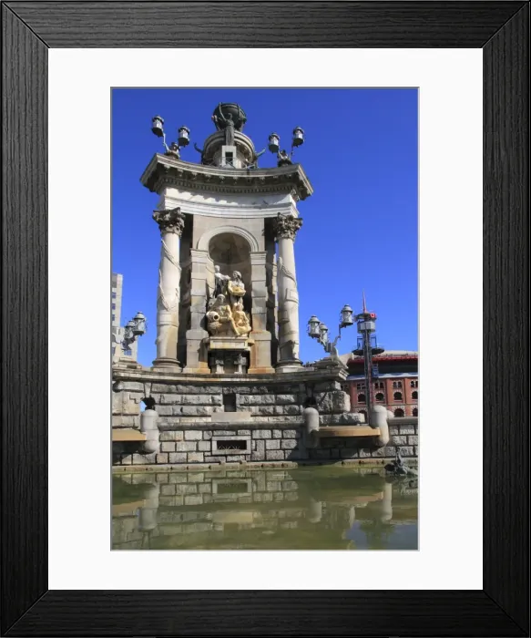 Framed Print : Fountain in Plaza Espana, Barcelona, Catalunya, Spain, Europe Framed Print : Fountain in Plaza Espana, Barcelona, Catalunya, Spain, Europe