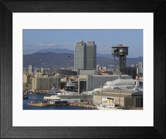 Framed Print : Port and City of Barcelona, Catalunya, Spain, Europe Framed Print : Port and City of Barcelona, Catalunya, Spain, Europe