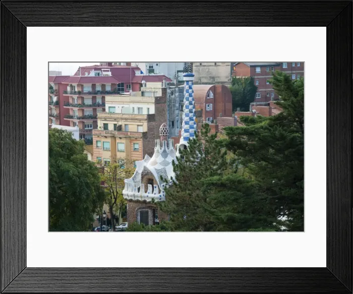 Framed Print : Park entrance, Guell Park (Parc Guell), UNESCO World Heritage Site, Barcelona, Catalunya (Catalonia) (Cataluna), Spain, Europe