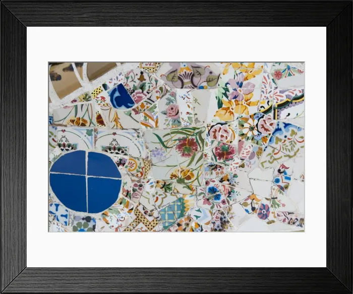 Framed Print : Mosaics, Guell Park (Parc Guell), UNESCO World Heritage Site, Barcelona, Catalunya (Catalonia) (Cataluna), Spain, Europe Framed Print : Mosaics, Guell Park (Parc Guell), UNESCO World Heritage Site, Barcelona, Catalunya (Catalonia) (Cataluna), Spain, Europe