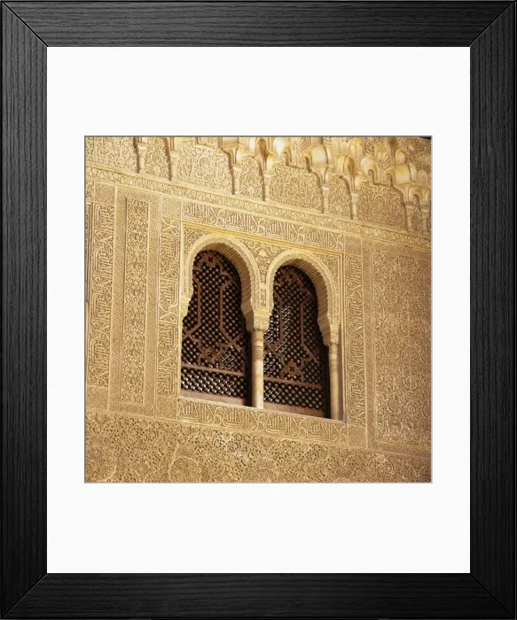Framed Print : Detail of Moorish window and Arabic inscriptions in the Palacios Nazaries, Alhambra Palace, UNESCO World Heritage Site, Granada, Andalucia, Spain, Europe Framed Print : Detail of Moorish window and Arabic inscriptions in the Palacios Nazaries, Alhambra Palace, UNESCO World Heritage Site, Granada, Andalucia, Spain, Europe