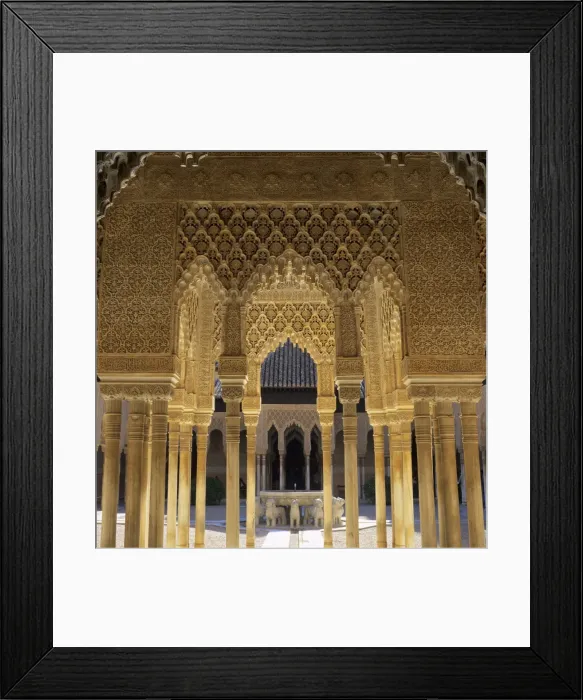Framed Print : Court of the Lions, Alhambra Palace, UNESCO World Heritage Site, Granada, Andalucia, Spain, Europe Framed Print : Court of the Lions, Alhambra Palace, UNESCO World Heritage Site, Granada, Andalucia, Spain, Europe