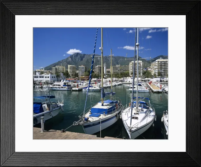 Framed Print : View across marina, Marbella, Andalucia, Costa del Sol, Spain, Europe Framed Print : View across marina, Marbella, Andalucia, Costa del Sol, Spain, Europe