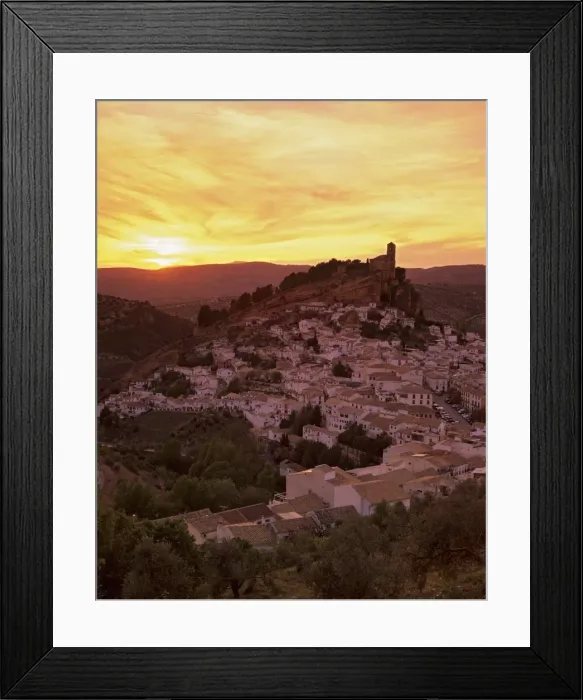 Framed Print : Sunset over white village, Montefrio, Andalucia, Spain, Europe Framed Print : Sunset over white village, Montefrio, Andalucia, Spain, Europe