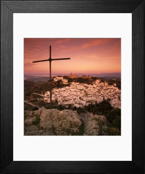 Framed Print : Sunrise over typical white Andalucian village, Casares, Andalucia, Spain, Europe Framed Print : Sunrise over typical white Andalucian village, Casares, Andalucia, Spain, Europe