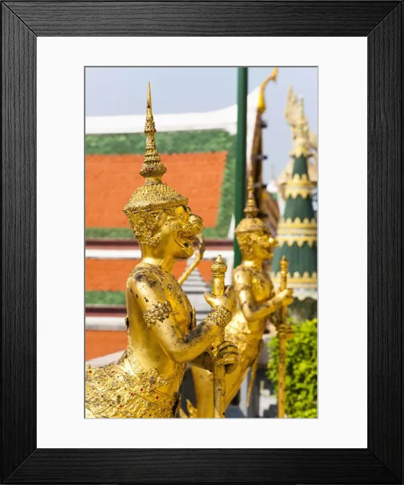 Framed Print : Two gold guardian statues, at the Grand Palace, Bangkok, Thailand, Southeast Asia, Asia Framed Print : Two gold guardian statues, at the Grand Palace, Bangkok, Thailand, Southeast Asia, Asia
