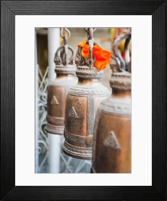 Framed Print : Buddhist prayer bells, Wat Intharawihan, Bangkok, Thailand, Southeast Asia, Asia Framed Print : Buddhist prayer bells, Wat Intharawihan, Bangkok, Thailand, Southeast Asia, Asia