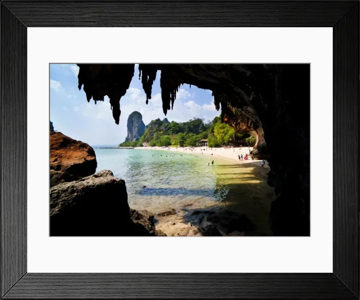 Framed Print : Limestone karst rocks at Phra Nang Beach, South Islands, Thailand, Southeast Asia, Asia