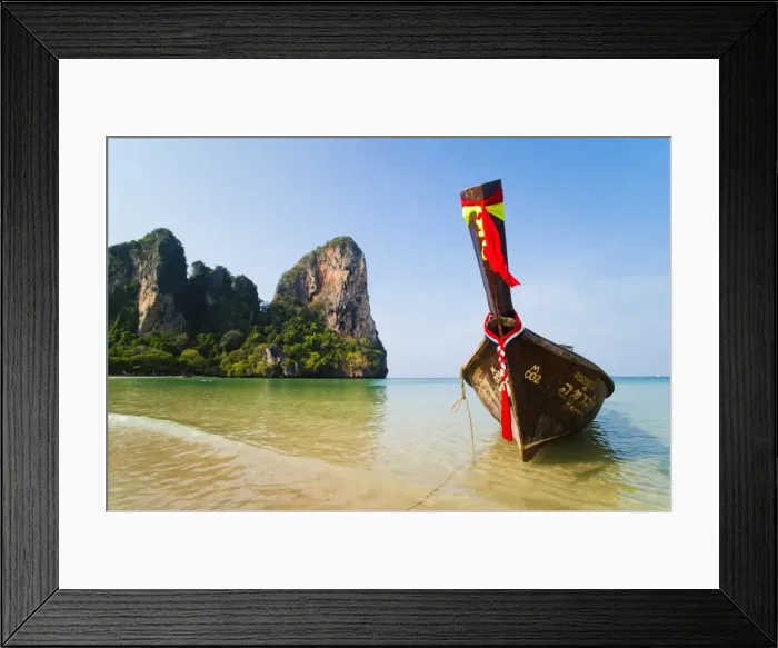 Framed Print : Long tail boat on Koh Phi Phi, South Thailand, Southeast Asia, Asia Framed Print : Long tail boat on Koh Phi Phi, South Thailand, Southeast Asia, Asia