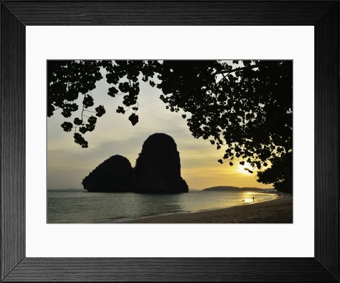Framed Print : Koh Nok, Pranang Cave Beach, Rai Leh (Railay), Andaman Coast, Krabi Province, Thailand, Southeast Asia, Asia