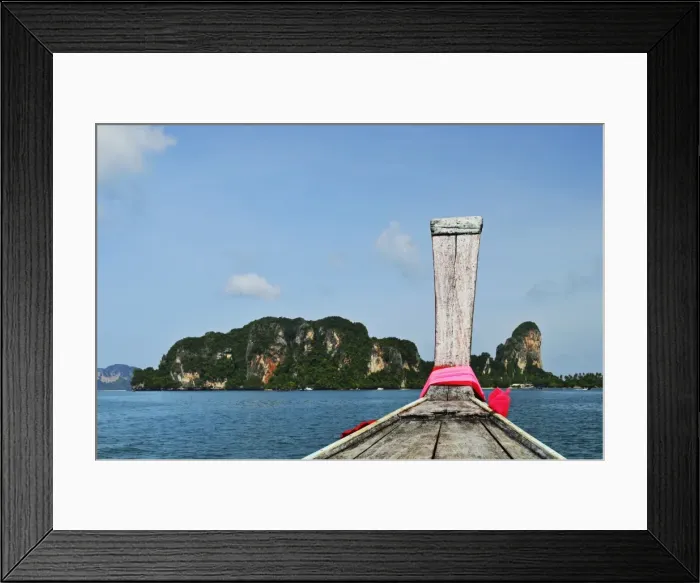 Framed Print : View of Rai Leh (Railay) from longtail boat, Andaman Coast, Krabi Province, Thailand, Southeast Asia, Asia Framed Print : View of Rai Leh (Railay) from longtail boat, Andaman Coast, Krabi Province, Thailand, Southeast Asia, Asia