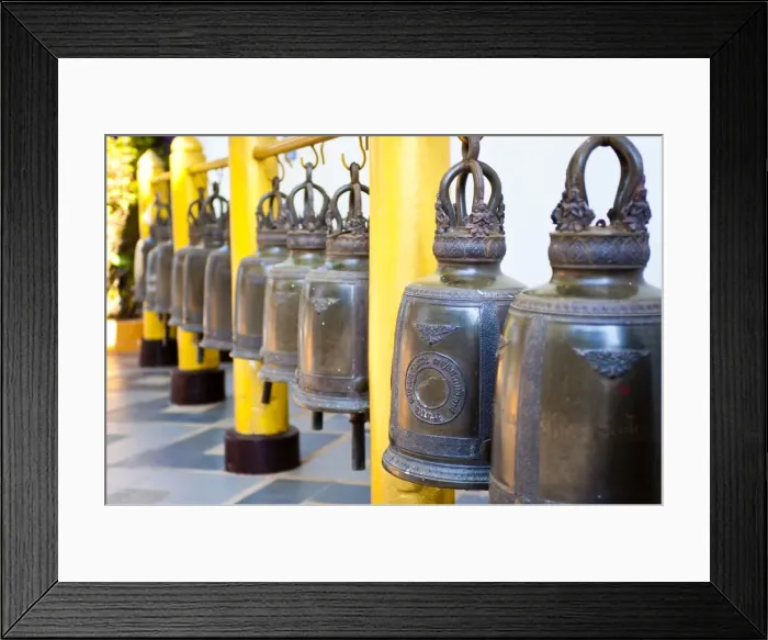 Framed Print : Large Buddhist prayer bells at Wat Doi Suthep Temple, Chiang Mai, Thailand, Southeast Asia, Asia Framed Print : Large Buddhist prayer bells at Wat Doi Suthep Temple, Chiang Mai, Thailand, Southeast Asia, Asia