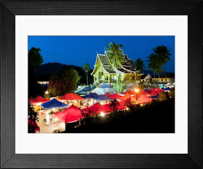 Framed Print : Haw Pha Bang Temple at night, Luang Prabang, Laos, Indochina, Southeast Asia, Asia Framed Print : Haw Pha Bang Temple at night, Luang Prabang, Laos, Indochina, Southeast Asia, Asia
