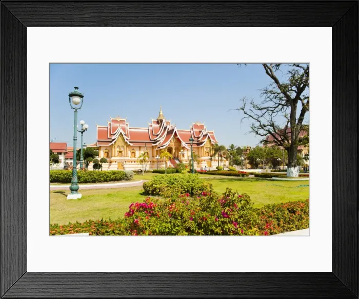 Framed Print : Beautifully decorated building at Pha That Luang, Vientiane, Laos, Indochina, Southeast Asia, Asia Framed Print : Beautifully decorated building at Pha That Luang, Vientiane, Laos, Indochina, Southeast Asia, Asia