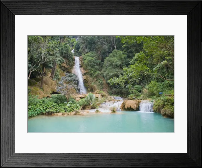 Framed Print : Kuang Si Waterfalls, Luang Prabang, Laos, Indochina, Southeast Asia, Asia Framed Print : Kuang Si Waterfalls, Luang Prabang, Laos, Indochina, Southeast Asia, Asia