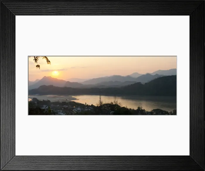 Framed Print : Sunset over the Mekong River from Wat Phousi, Luang Prabang, Laos, Indochina, Southeast Asia, Asia Framed Print : Sunset over the Mekong River from Wat Phousi, Luang Prabang, Laos, Indochina, Southeast Asia, Asia