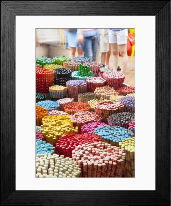 Framed Print : Colourful decorative chopsticks for sale as souvenirs to tourists in Chinatown market, Temple Street, Singapore, Southeast Asia, Asia Framed Print : Colourful decorative chopsticks for sale as souvenirs to tourists in Chinatown market, Temple Street, Singapore, Southeast Asia, Asia
