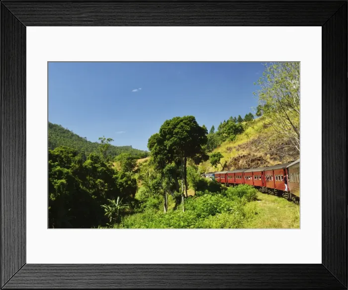 Framed Print : View from train, Central Highlands, Sri Lanka, Asia