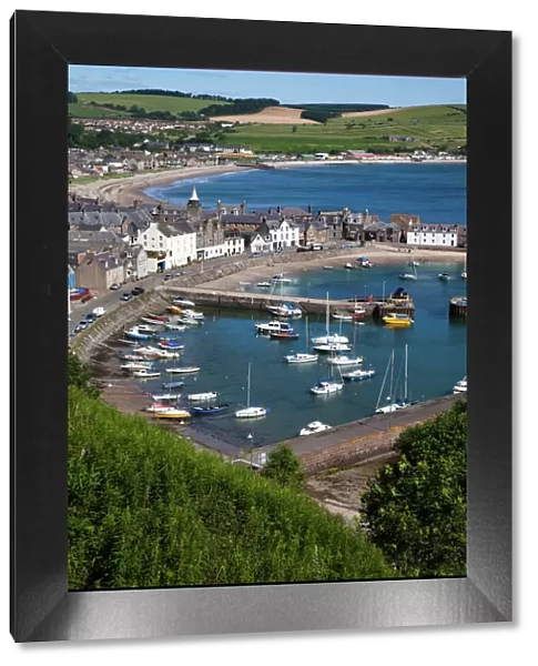 Stonehaven Harbour and Bay from Harbour View, Stonehaven, Aberdeenshire, Scotland, United Kingdom, Europe