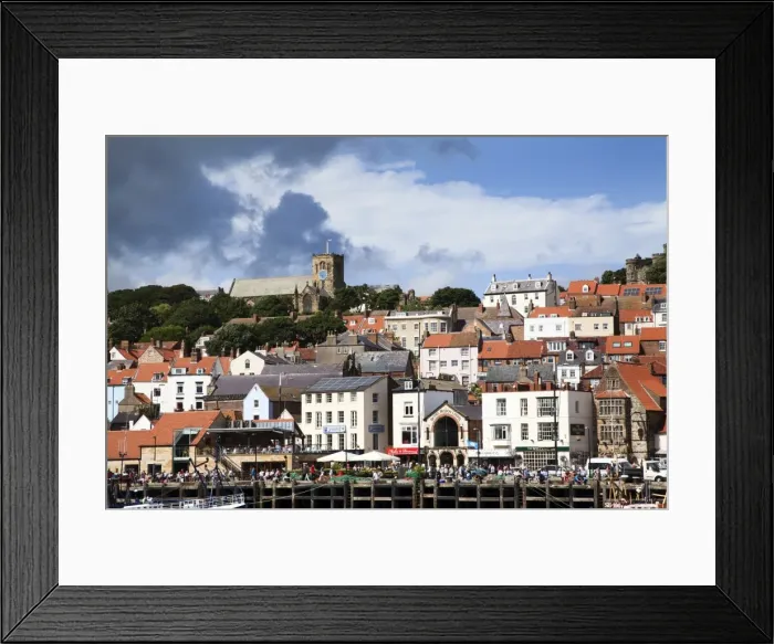 Framed Print : Quayside below St. Marys Church at Scarborough, North Yorkshire, Yorkshire, England, United Kingdom, Europe Framed Print : Quayside below St. Marys Church at Scarborough, North Yorkshire, Yorkshire, England, United Kingdom, Europe