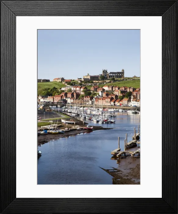 Framed Print : Whitby and the River Esk from the New Bridge, Whitby, North Yorkshire, Yorkshire, England, United Kingdom, Europe Framed Print : Whitby and the River Esk from the New Bridge, Whitby, North Yorkshire, Yorkshire, England, United Kingdom, Europe