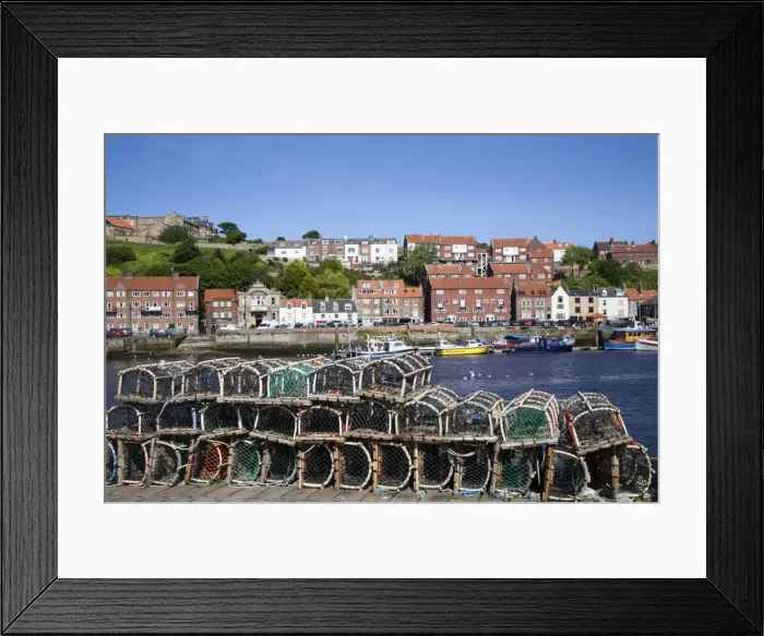 Framed Print : Lobster pots at Endeavour Wharf in Whitby, North Yorkshire, Yorkshire, England, United Kingdom, Europe Framed Print : Lobster pots at Endeavour Wharf in Whitby, North Yorkshire, Yorkshire, England, United Kingdom, Europe