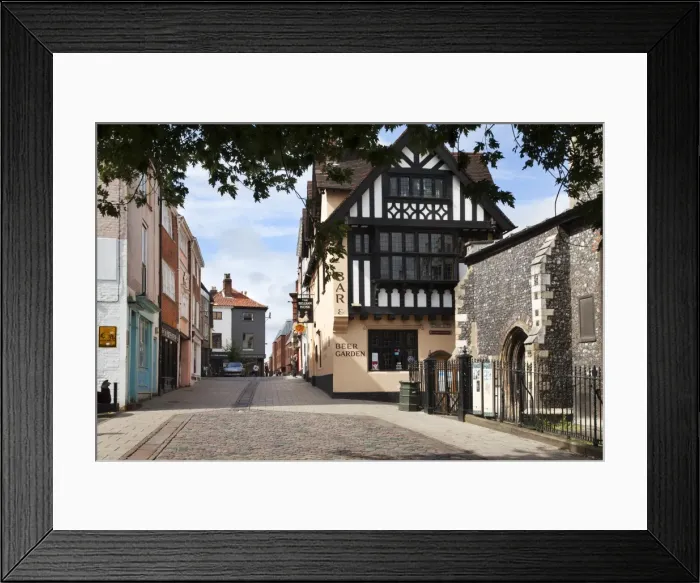 Framed Print : Pottergate, a pedestrian street in Norwich, Norfolk, England, United Kingdom, Europe Framed Print : Pottergate, a pedestrian street in Norwich, Norfolk, England, United Kingdom, Europe