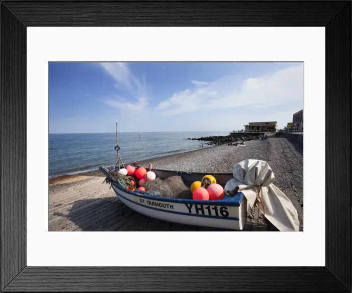 Framed Print : Fishing boat on the shingle beach at Sheringham, Norfolk, England, United Kingdom, Europe Framed Print : Fishing boat on the shingle beach at Sheringham, Norfolk, England, United Kingdom, Europe