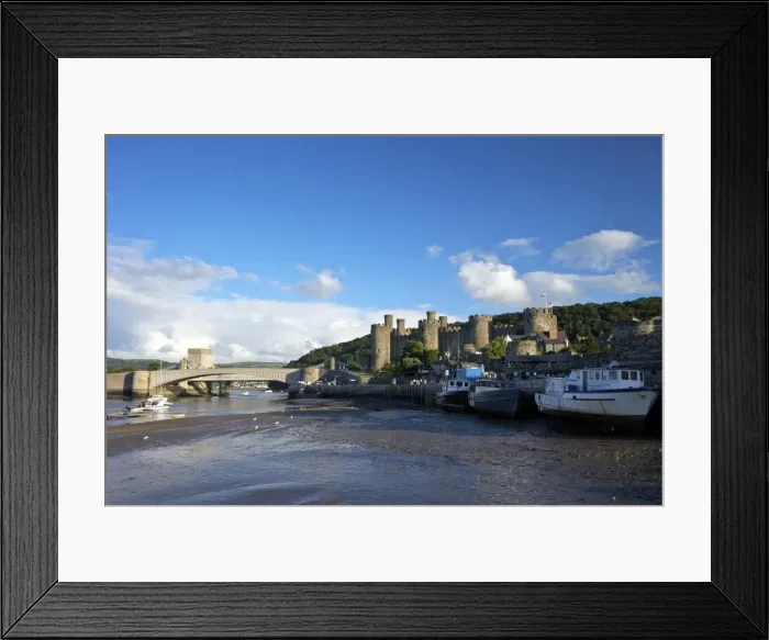 Framed Print : River Conwy estuary and medieval castle in summer, UNESCO World Heritage Site, Gwynedd, North Wales, United Kingdom, Europe Framed Print : River Conwy estuary and medieval castle in summer, UNESCO World Heritage Site, Gwynedd, North Wales, United Kingdom, Europe