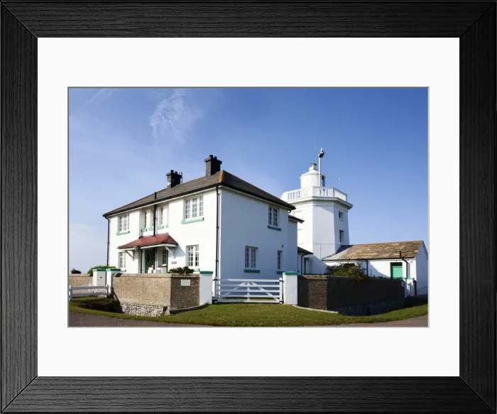 Framed Print : Overstrand Lighthouse and Lighthousekeepers Cottages near Cromer, Norfolk, England, United Kingdom, Europe Framed Print : Overstrand Lighthouse and Lighthousekeepers Cottages near Cromer, Norfolk, England, United Kingdom, Europe
