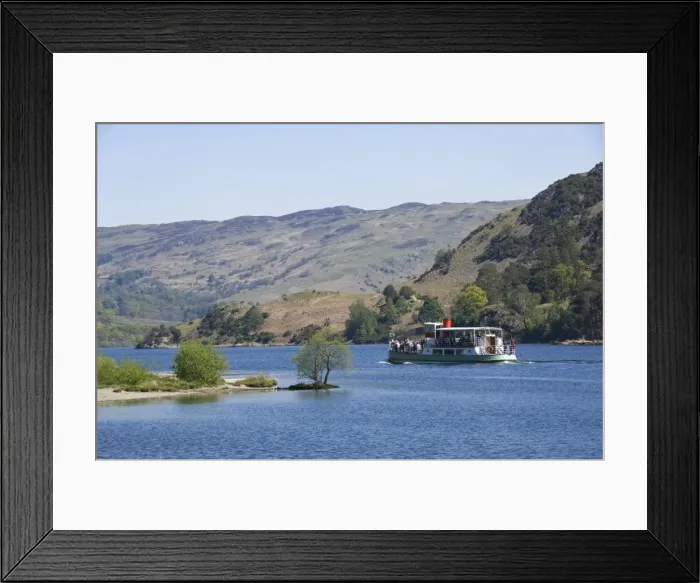 Framed Print : A tourist steamer on Lake Ullswater, Lake District National Park, Cumbria, England, United Kingdom, Europe Framed Print : A tourist steamer on Lake Ullswater, Lake District National Park, Cumbria, England, United Kingdom, Europe