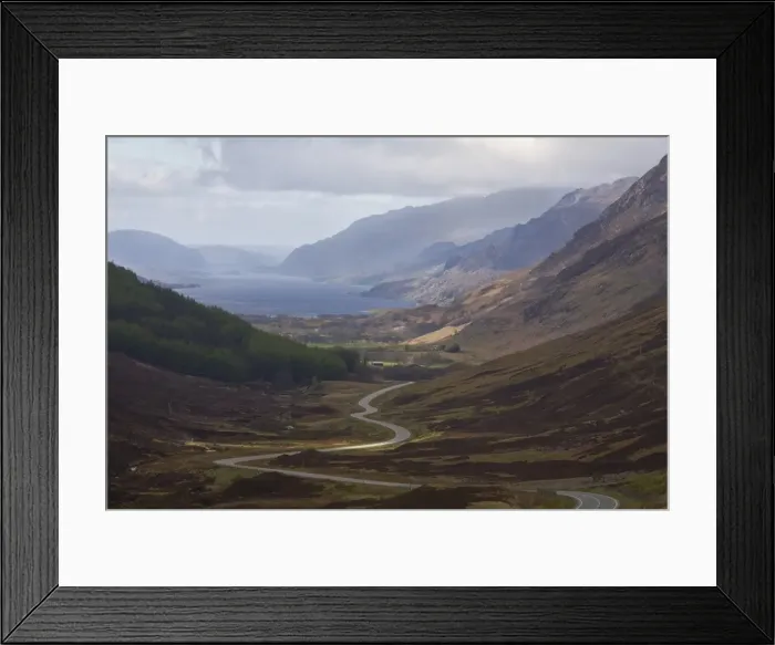 Framed Print : Road through Glen Docherty, Wester Ross, Highlands, Scotland, United Kingdom, Europe Framed Print : Road through Glen Docherty, Wester Ross, Highlands, Scotland, United Kingdom, Europe
