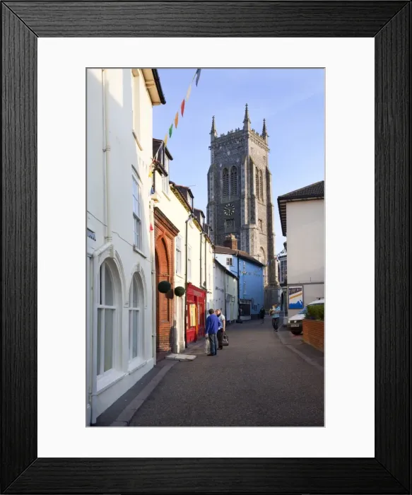 Framed Print : High Street and Church of St. Peter and St. Paul, Cromer, Norfolk, England, United Kingdom, Europe