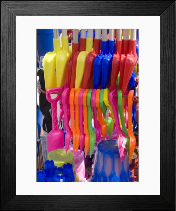 Framed Print : Coloured beach toys, Broadstairs, Kent, England, United Kingdom, Europe Framed Print : Coloured beach toys, Broadstairs, Kent, England, United Kingdom, Europe