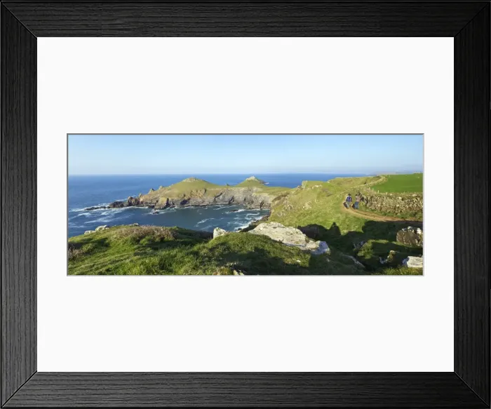 Framed Print : Walking the coastal footpath near the Rumps in spring sunshine, Pentire Headland, Cornwall, England, United Kingdom, Europe Framed Print : Walking the coastal footpath near the Rumps in spring sunshine, Pentire Headland, Cornwall, England, United Kingdom, Europe