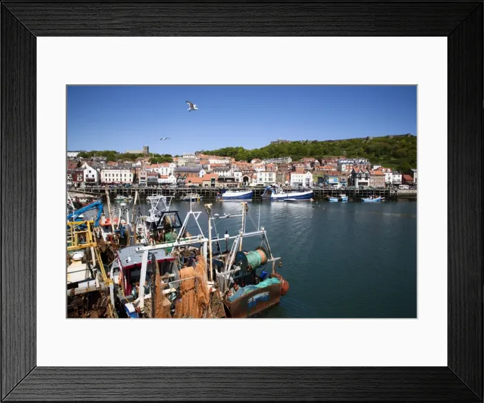 Framed Print : Trawlers in the harbour, Scarborough, North Yorkshire, Yorkshire, England, United Kingdom, Europe Framed Print : Trawlers in the harbour, Scarborough, North Yorkshire, Yorkshire, England, United Kingdom, Europe