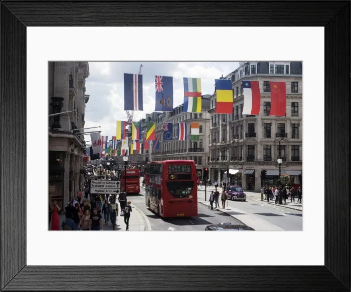 Framed Print : Flags, Regent Street, West End, London, England, United Kingdom, Europe Framed Print : Flags, Regent Street, West End, London, England, United Kingdom, Europe