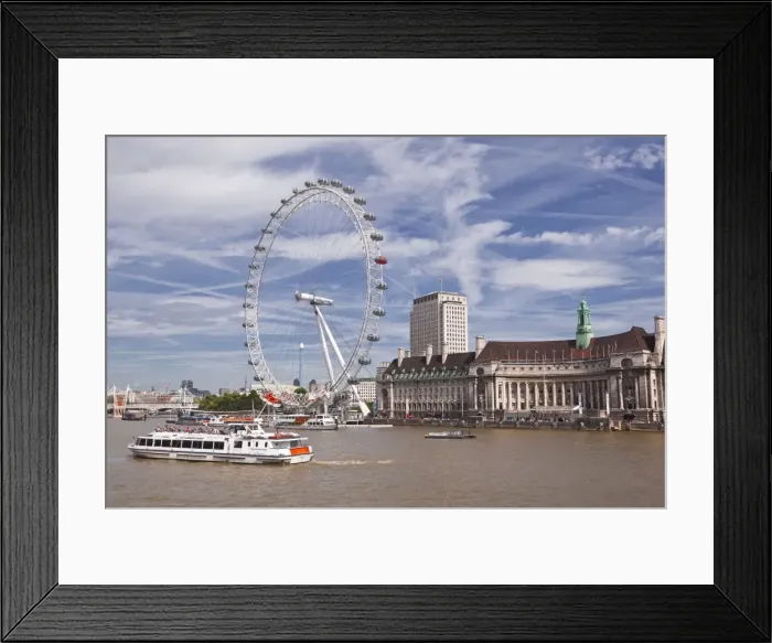 Framed Print : The River Thames with the London Eye, London, England, United Kingdom, Europe