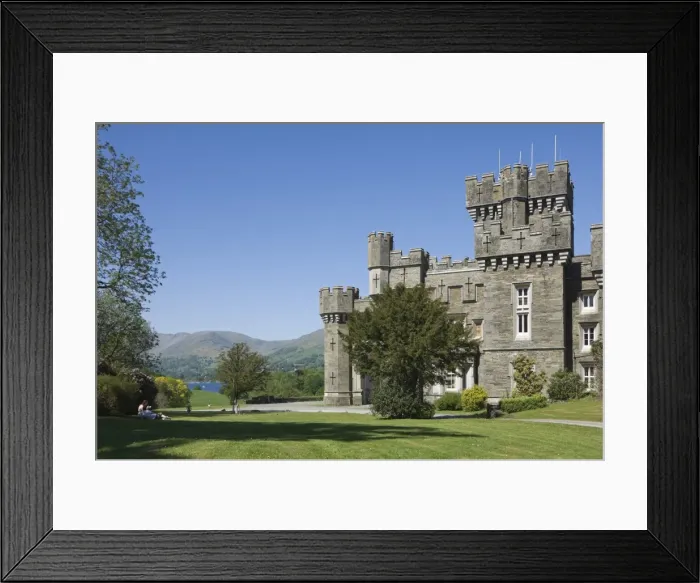 Framed Print : Wray Castle on the shore of Lake Windermere, a holiday home of Beatrix Potter, famous author of childrens stories, Lake District National Park, Cumbria, England, United Kingdom, Europe Framed Print : Wray Castle on the shore of Lake Windermere, a holiday home of Beatrix Potter, famous author of childrens stories, Lake District National Park, Cumbria, England, United Kingdom, Europe