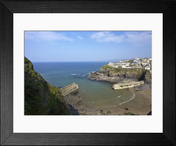 Framed Print : Harbour in Port Isaac in spring sunshine, Cornwall, England, United Kingdom, Europe Framed Print : Harbour in Port Isaac in spring sunshine, Cornwall, England, United Kingdom, Europe