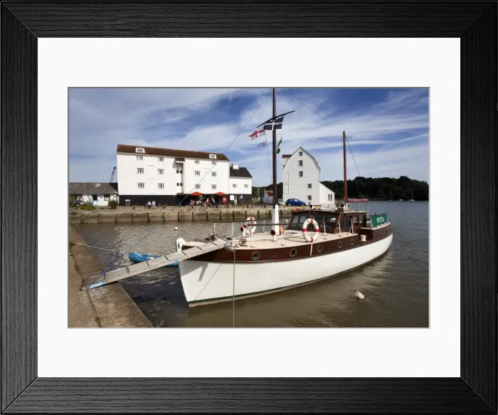 Framed Print : Yacht moored by the Tide Mill at Woodbridge Riverside, Woodbridge, Suffolk, England, United Kingdom, Europe Framed Print : Yacht moored by the Tide Mill at Woodbridge Riverside, Woodbridge, Suffolk, England, United Kingdom, Europe