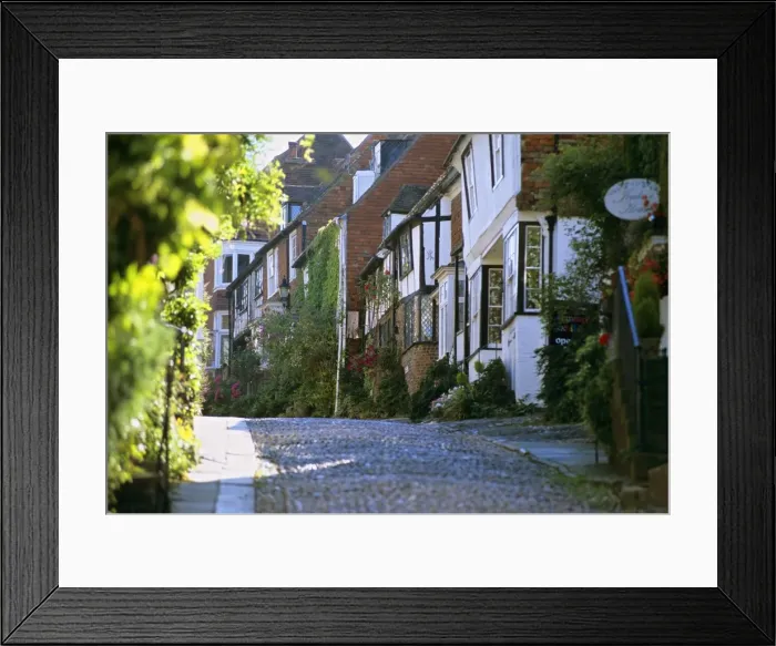 Framed Print : View along cobbled Mermaid Street, Rye, East Sussex, England, United Kingdom, Europe Framed Print : View along cobbled Mermaid Street, Rye, East Sussex, England, United Kingdom, Europe
