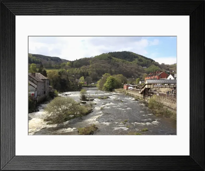 Framed Print : River Dee, Llangollen, Dee Valley, Denbighshire, North Wales, Wales, United Kingdom, Europe