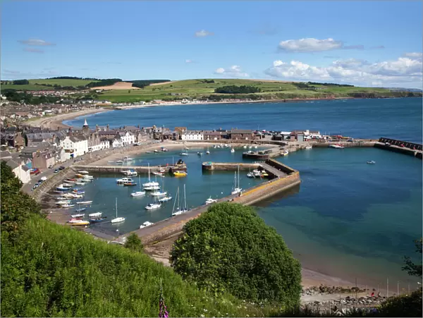 Stonehaven Harbour from Harbour View, Stonehaven, Aberdeenshire, Scotland, United Kingdom, Europe