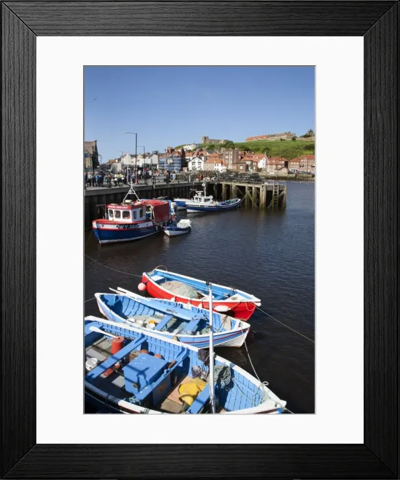 Framed Print : Fising boats in the Upper Harbour, Whitby, North Yorkshire, Yorkshire, England, United Kingdom, Europe Framed Print : Fising boats in the Upper Harbour, Whitby, North Yorkshire, Yorkshire, England, United Kingdom, Europe