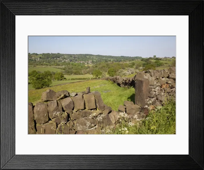 Framed Print : Landscape near Ashover and dry stone walls, Derbyshire, England, United Kingdom, Europe Framed Print : Landscape near Ashover and dry stone walls, Derbyshire, England, United Kingdom, Europe