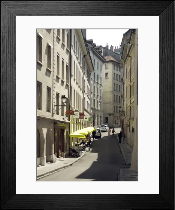 Framed Print : Street scenes from Geneva old Town, Geneva, Switzerland, Europe Framed Print : Street scenes from Geneva old Town, Geneva, Switzerland, Europe